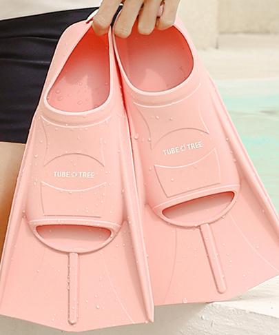 Tyubeuteuli Snorkeling Fins Short Fins + Mesh Bag Set S8225 Pink