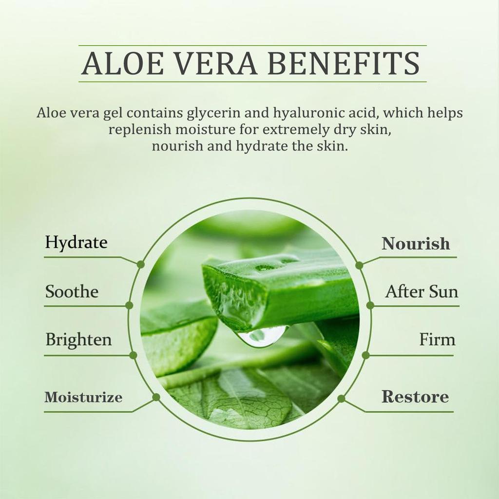 Aloe Vera Gel-Brightens Evens Skin Tone-Rich In Vitamins, Minerals And Enzymes-Suitable For All Skin Types, 200g