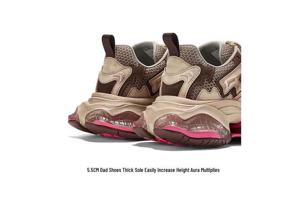 Pantofi casual tip „Dad Shoes” din piele uzată pentru femei – Trend Toamnă 2025, Stil Retro cu Pernă de Aer, Pantofi Sport Casual care Măresc Înălțimea