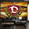 Dynamo Dresden Benutzerdefinierter Name Wandteppich Ästhetischer Wandbehang Bedruckte Stoffdecke Dekorative Wandteppiche für Schlafzimmer Wohnzimmer Heimdekoration