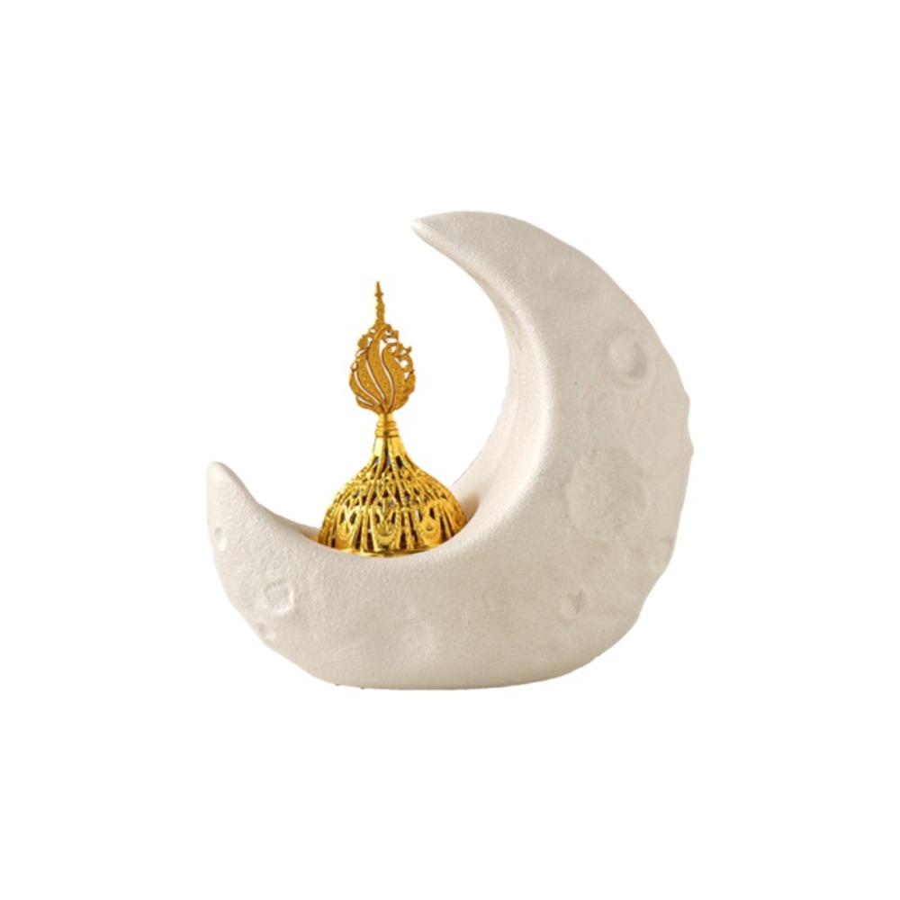 Ceramic Moon-Shaped Incense Burner Light Luxury Sandalwood Incense Burner  Gift Giving
