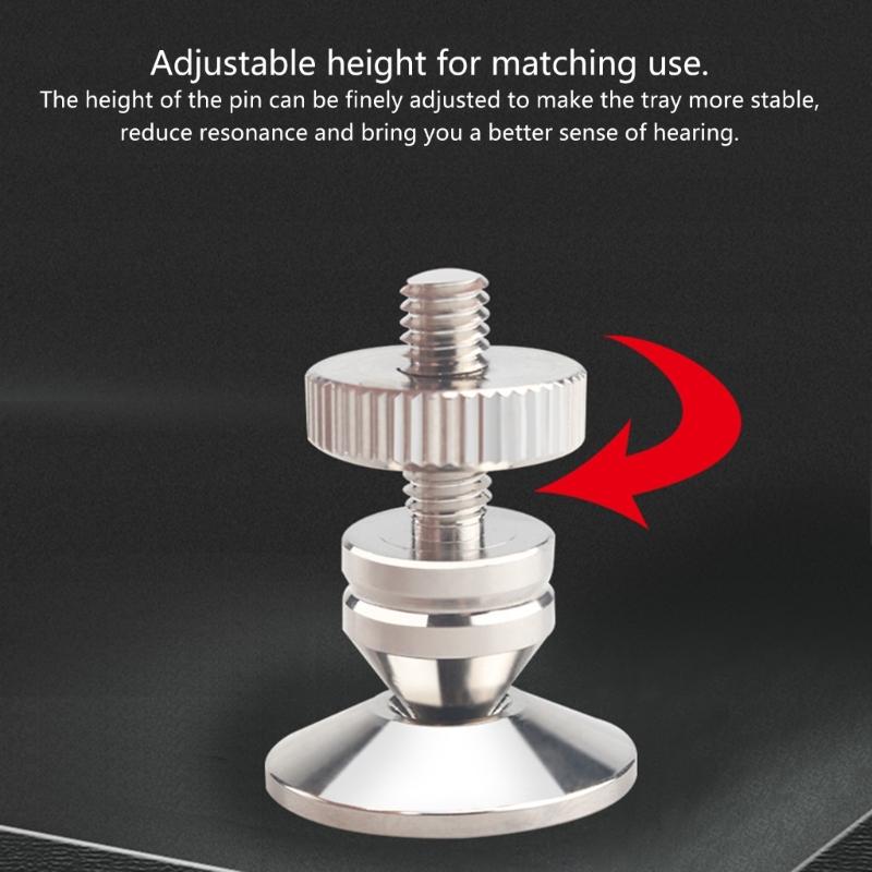 1Set Silver Metal Speaker Spikes Insulation Feet Enhances Sound In HiFi Systems Auditory Isolation Padsr