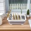 Collapsible Dish Rack for Drying Dishes - Space-Saving and Foldable Design with Versatile Removable Components - Dinnerware Storage Organizer
