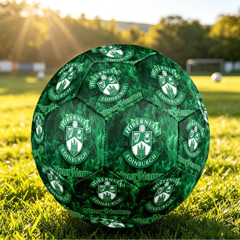 Personalized Size 5 Football Hibernian FC Pattern Outdoor Game Sports Ball Gift