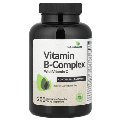 Futurebiotics, Komplex vitamínů B s vitamínem C, 200 rostlinných kapslí