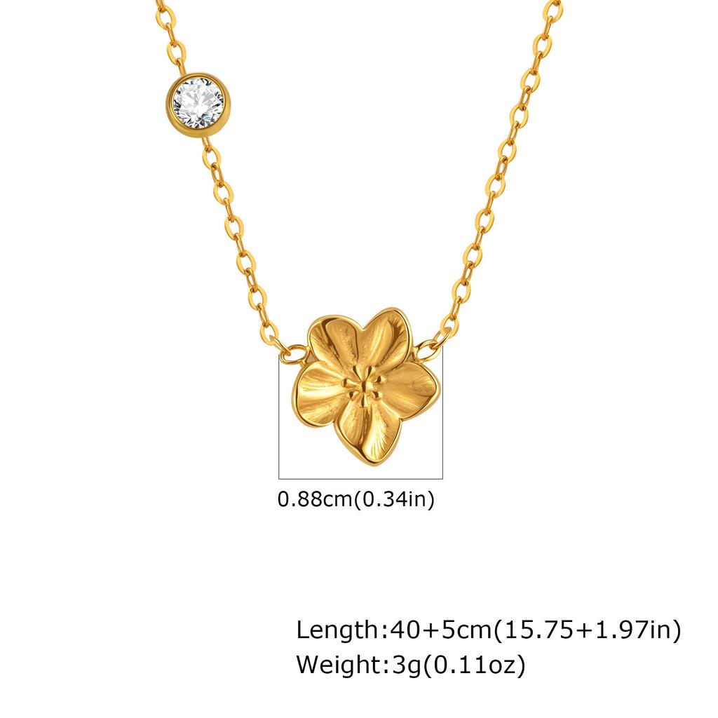 Jewelry Stainless Steel Butterfly Cross Heart Zircon Gold Necklace Women'S Jewelry Nc-2274
