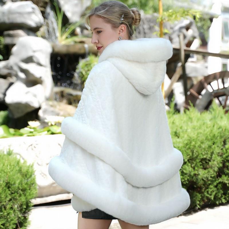 Womens Oversized Faux Fur Shawl Cape With Thick Collar Warm Winter Outerwear