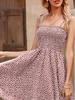 2026 Bohemian Polka Dot Print Bandeau Mini Dress with Strappy Details
