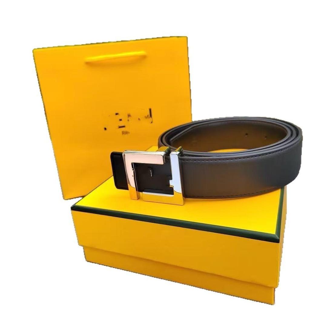 Herren-Gürtel aus echtem Leder mit glatter F-Schnalle - Vielseitig für Freizeit & Business, Grenzüberschreitend heißer Verkauf.
