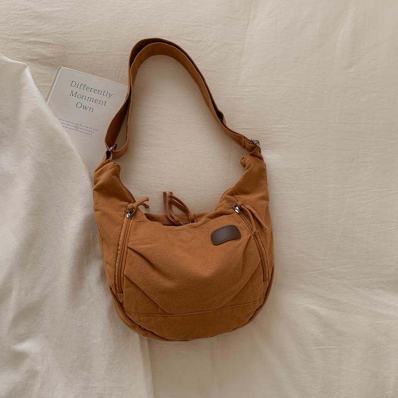 

Stylish Crossbody Bag Women Vintage Canvas Hobo Shoulder Bag Casual Winter Fashi Comfortable and Versatile Texture Storage Bag коричневый