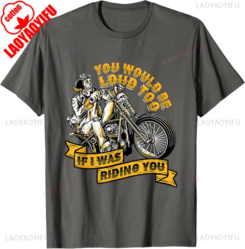 Mens Cotton Tshirt Men Motorcycling Biker TShirt Black Vintage T Shirt Streetwear XS3XL Regular Short Sleeve Street Fashion