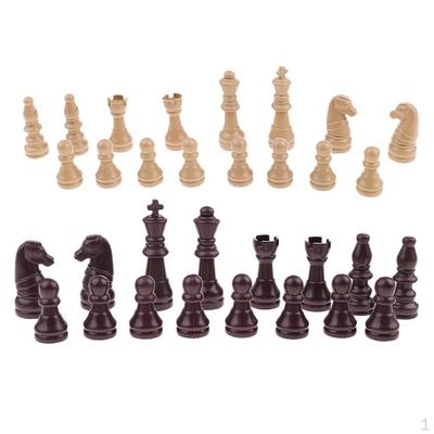 32 Stück Ersatz Schachfiguren aus Kunststoff/Schachfiguren-Set Beige