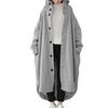 Winter Women Long Sleeve Trench Coat Ankle Length Hooded Single Breasted Thick Pockets Solid Color Irregular Hem Casual Outdoor Jacket