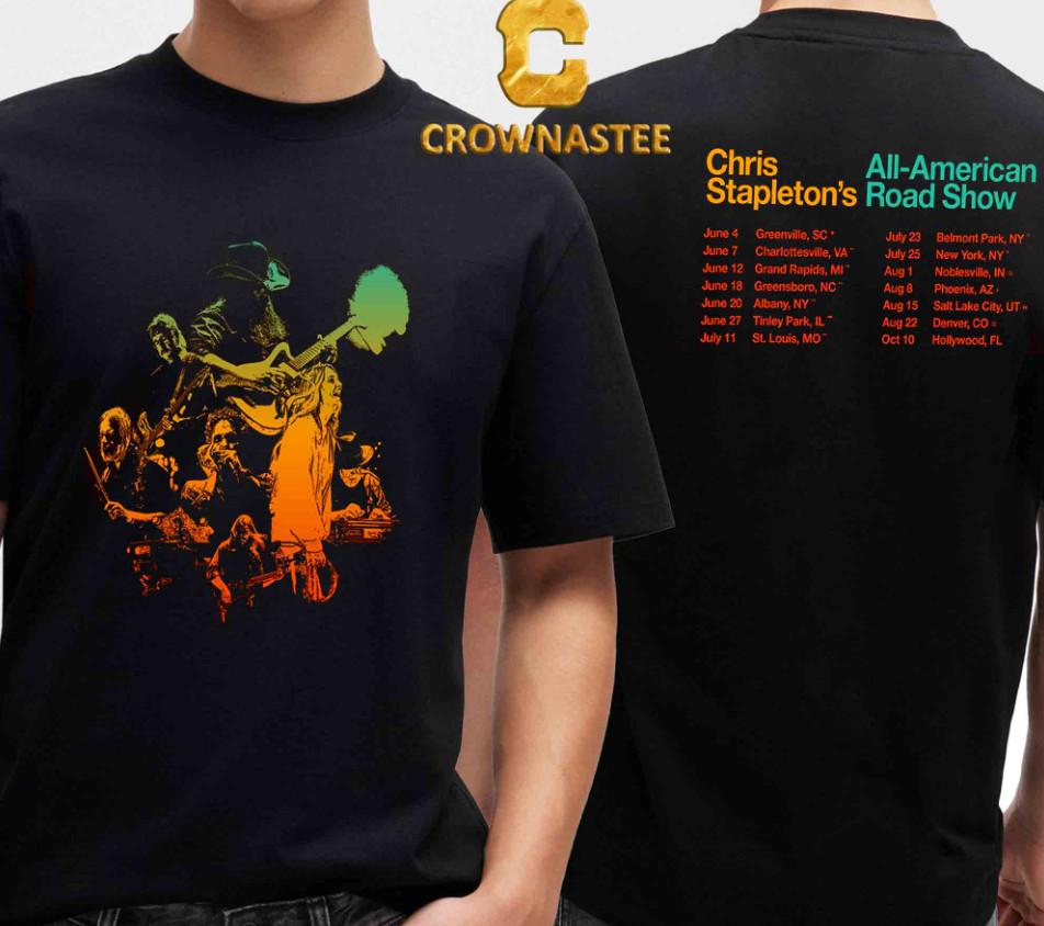 Chris Stapleton All American Road Show 2025 Tour Two Sided T-ShirtTshirt Unisex T-Shirt M