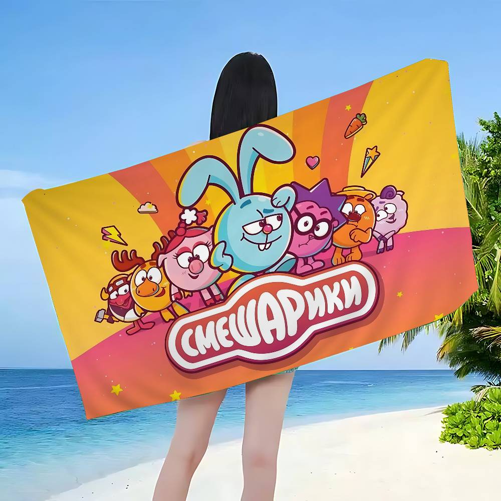 Cartoon Animation Popular S-Smeshariki Anime Beach Swimming Towel Absorbent Washcloth Children's Gifts For Travel Camping Gym