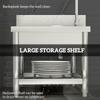 Outdoor Utility Sink, Stainless Steel Free Standing Single Bowl Kitchen Sink with Cold and Hot Water Pipe and Storage Shelf for Laundry Garage