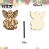 Christmas Atmosphere Supplies Wooden Candle Holder, Praying Angel Tabletop Tealight Stand, Religious Stable Base Decorative Candlestick for