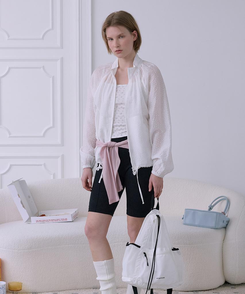 Afterhours Sheer Floral Summer Jacket (White)