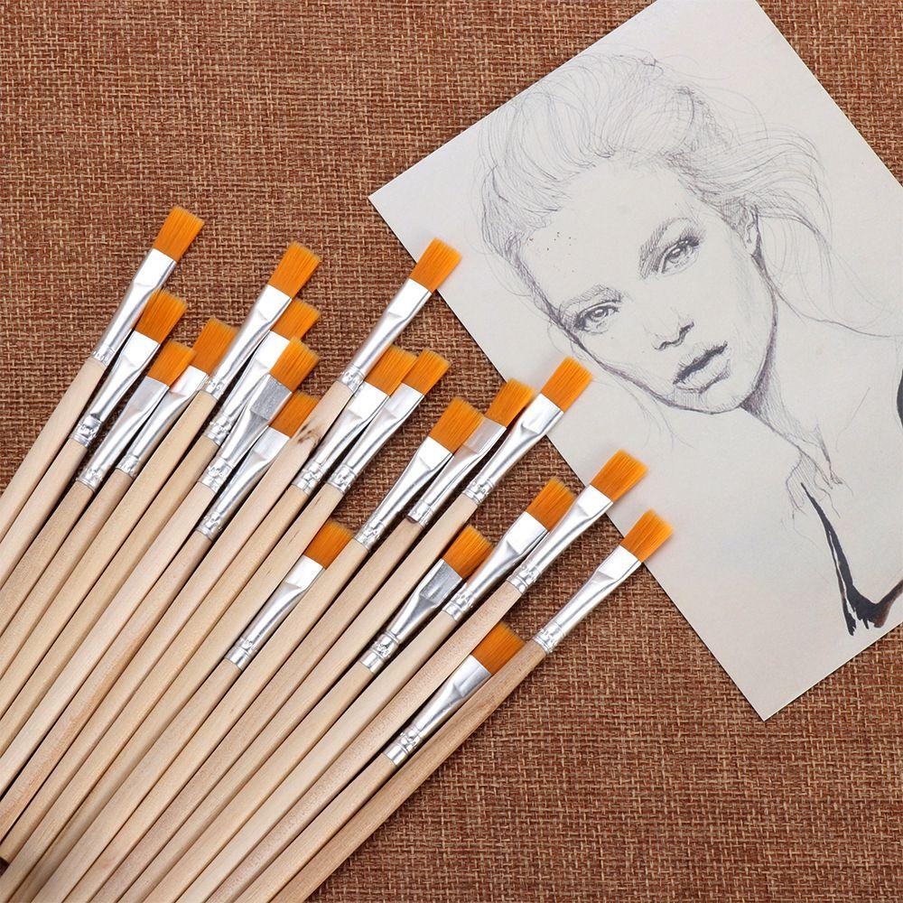 10pcs Calligraphy Wood Handle Art Supplies Paint Brushes Hook Line Pen Drawing Brush Painting Pen