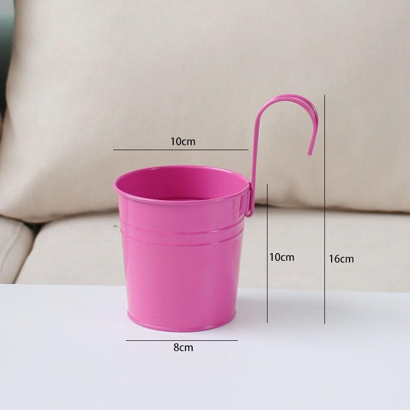 Jardinieră suspendată colorată din fier forjat pentru suculente - Coș detașabil pentru balcon