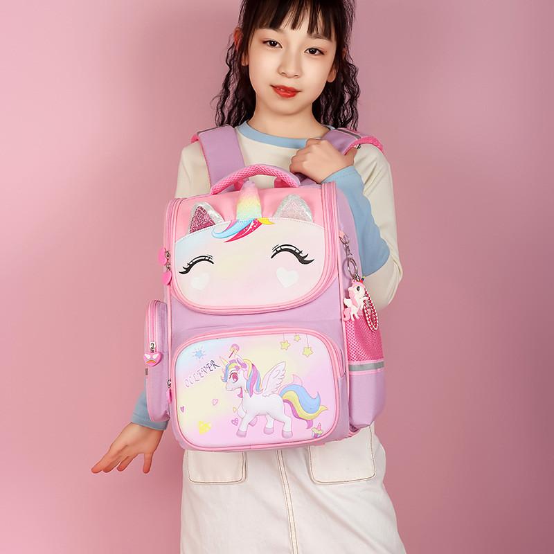 Girls Charming Lightweight School Backpack With Cute Unicorn And Styles Princess