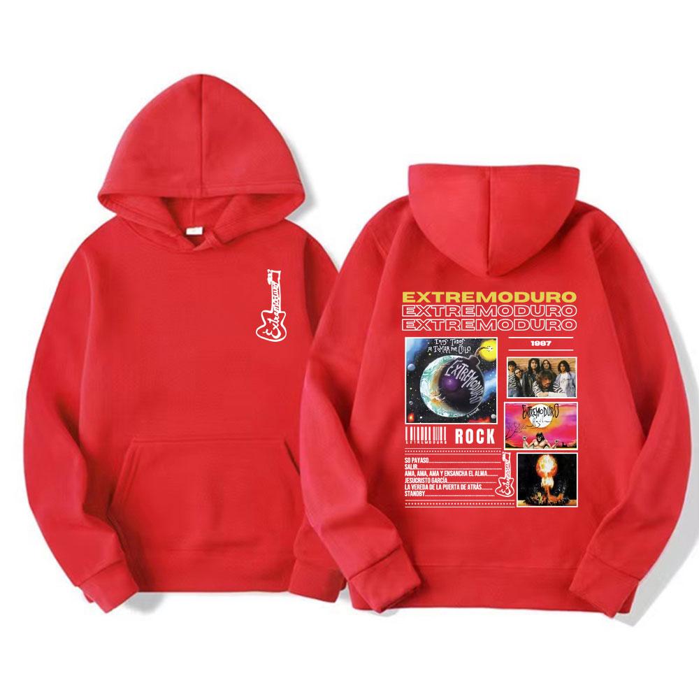 Rock Band EXTREMODURO Tour 2025 Cover Print Hoodie Men Women Fashion Vintage Long Sleeve Hoodies High Quality Fleece Sweatshirts