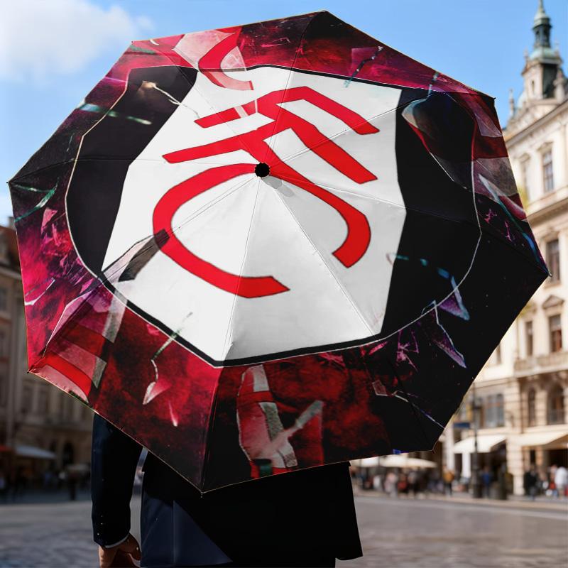 1PC Fulham F.C Printed Umbrella Folding Umbrella, Automatic Umbrella 8-Frame for Travel, Camping Fan Gifts Christmas Gifts