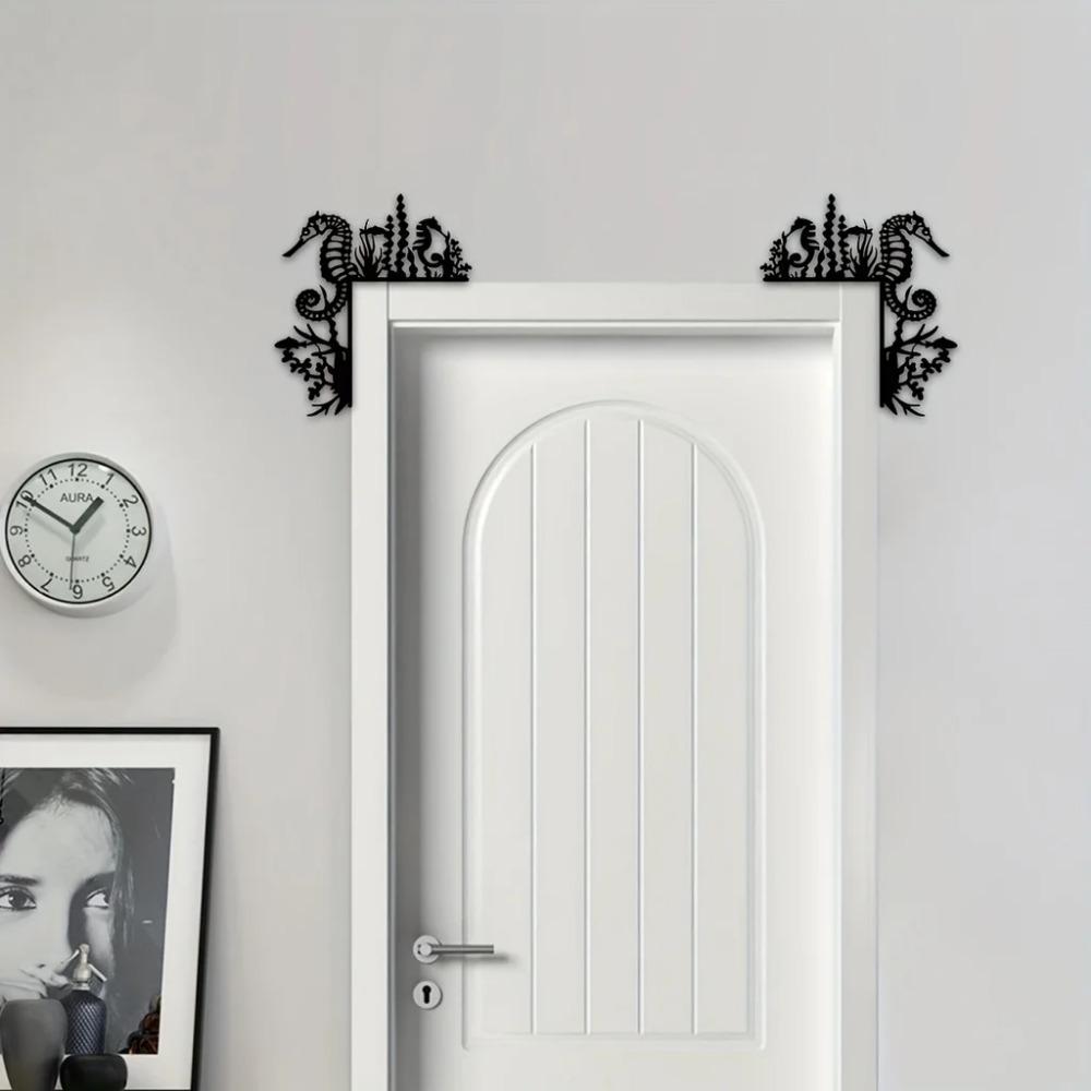 1 шт. Металлические наклейки на стену «Морской конек» – Декоративное украшение для угла — фото 6