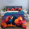 Colorful Horse Art Decoration Trio Bedding Set with 1 Duvet Cover 2 Pillowcases Single Double King Queen, Gift
