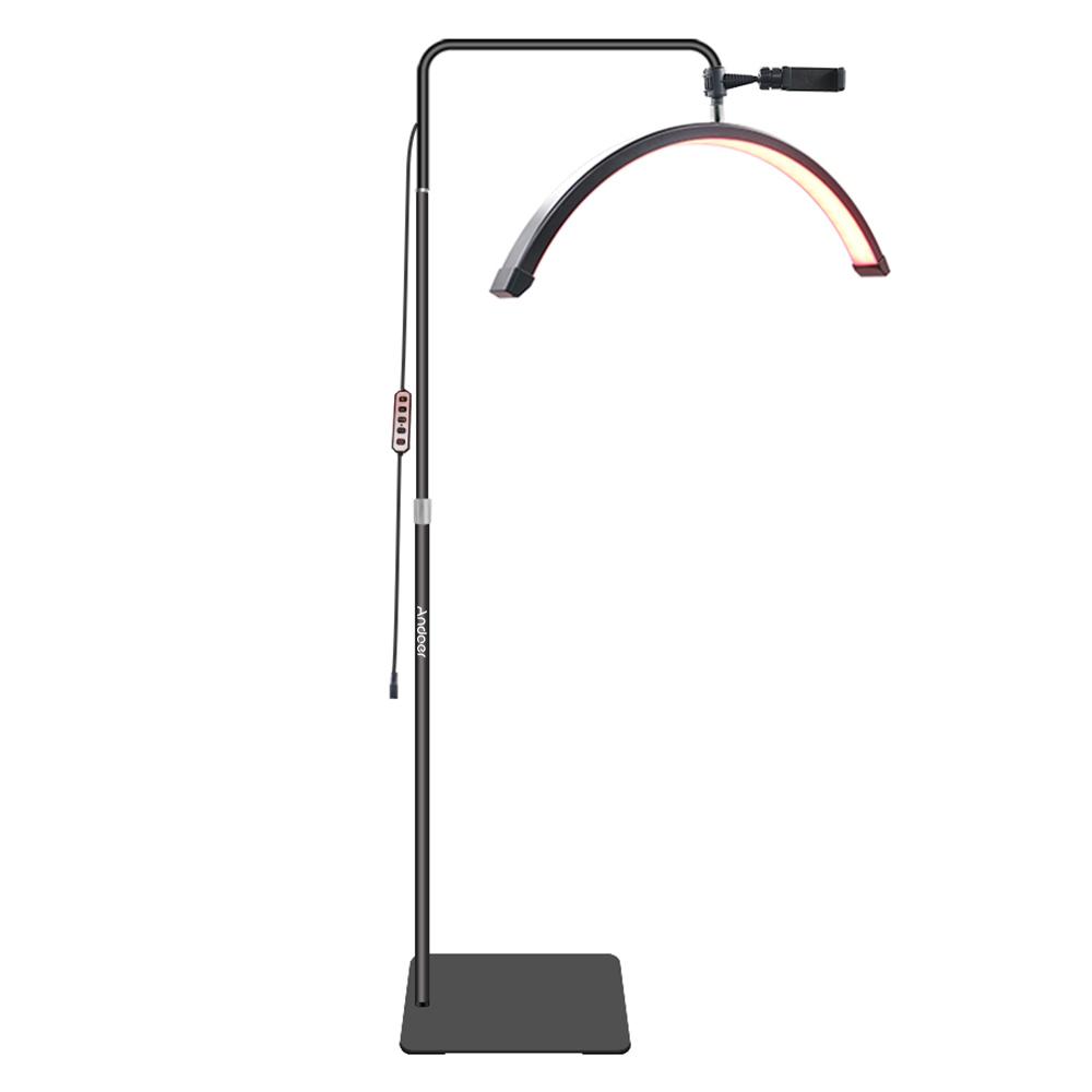 Andoer Lumină video LED de podea HD-M6XR 36W Lumină de umplere în formă de jumătate de lună, reglabilă cu alb 5600K