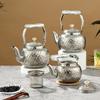 Large Capacity Hammered Nonrust Steel Kettles Durable Construction Ergonomic Grip Boiling Water Pot Home Use