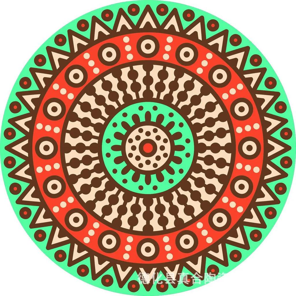 Mandala Flower Cup Coaster Round Ceramic Placemats Non-slip Tablemat Insulated Coasters Kitchen Decoration Tableware Home Decor