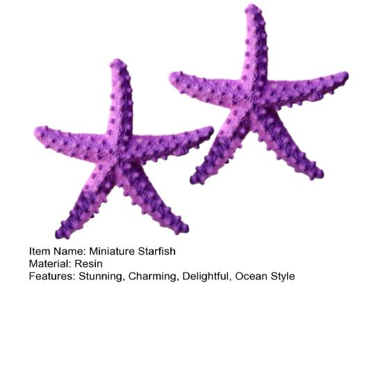 2 Pcs Mini Resin Starfish Ocean Decor Tiny Summer Starfish Figurine for Miniature DIY Crafts Fairy Garden Ornament Beach Party Home Decoration