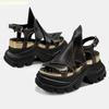 Sandali Donna Piattaforma Stile Punk Open Toe Zeppe 8cm Rialzo Scarpe Gladiatore Nero/bianco Sport Estate 2025 Scarpe da Spiaggia