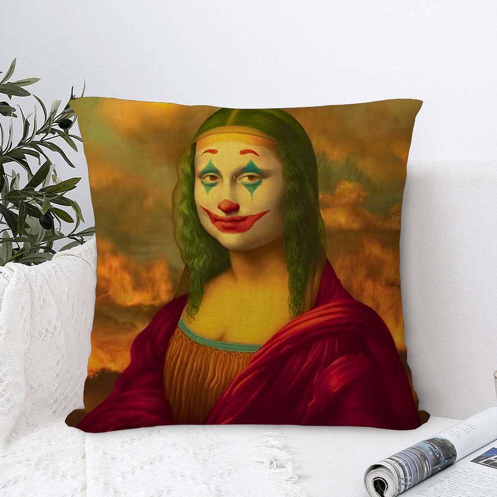 Mona Lisa Śmieszne Spersonalizowane Zdjęcie Tekst Dekoracyjne Poduszki Domowe Prezenty Domowe 45x45cm