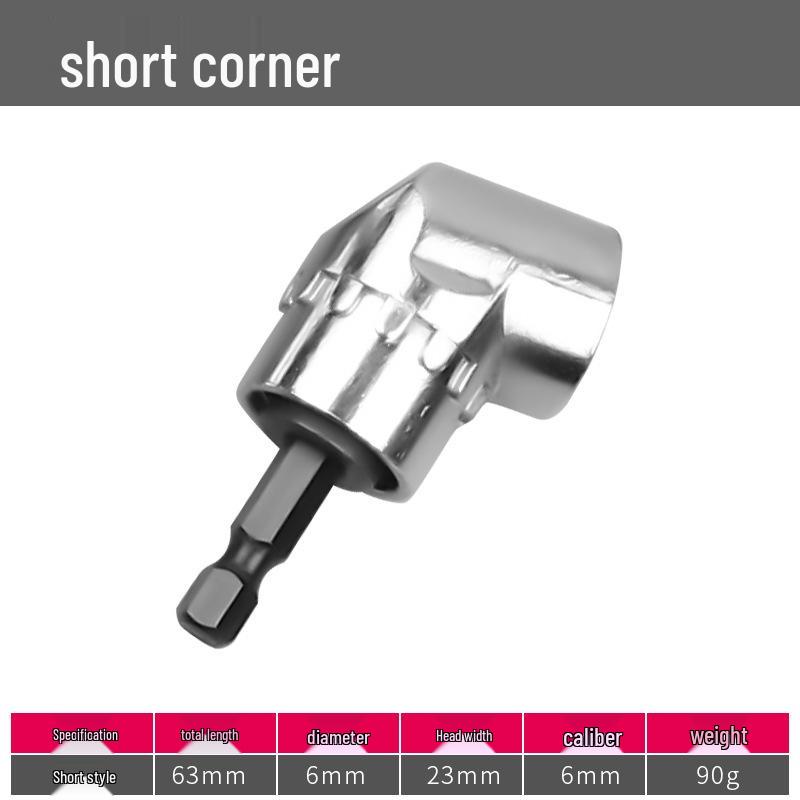 105° Corner Adapter with Handle, Right Angle Screwdriver Bit, Socket, Multi-Function Bit, and Universal Joint
