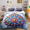 3Pcs Papercut Mandala Bedding Set, Vibrant 3D Layered Lotus Pattern Print Duvet Cover, Modern Art Style