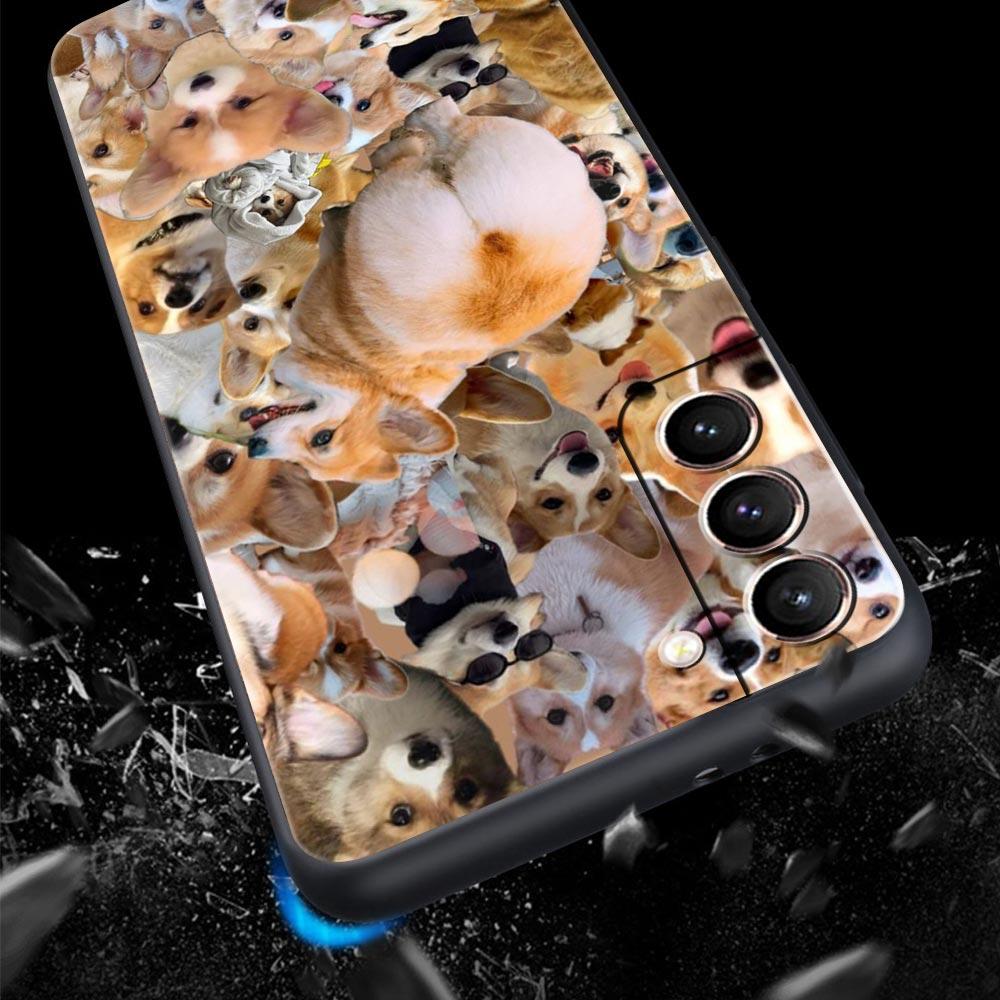 Cute Corgi Dog Phone Case for Samsung Galaxy S26 S25 S24 S23 S22 S20 S21 FE Ultra S25 Edge Plus 5G Soft TPU Cover Fundas Capas