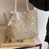 Summer Large Bag Women's Bag New Lace Bag Straw Shoulder Bag Large Capacity Hand Woven Casual Handbag