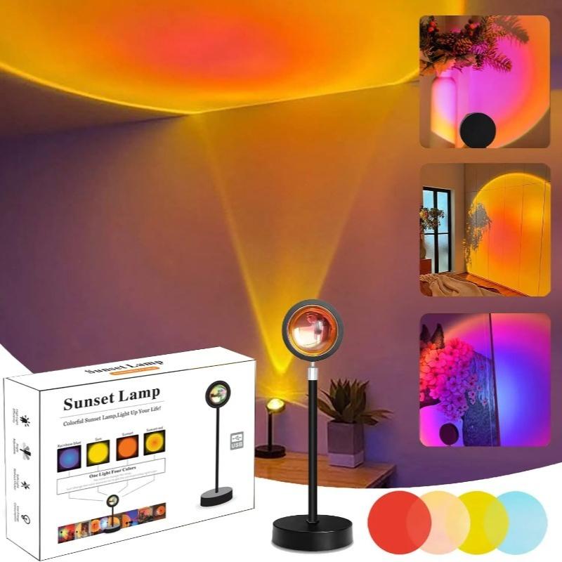 USB Sunset Lighting Ambient Projection Night Light for Home Décor, Relaxing Lighting in Bedroom and Living Room