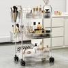 Transparenter Rollwagen Organizer Ständer Badezimmer Organizer Ständer Umzugs-Organizer Regal mit Rad