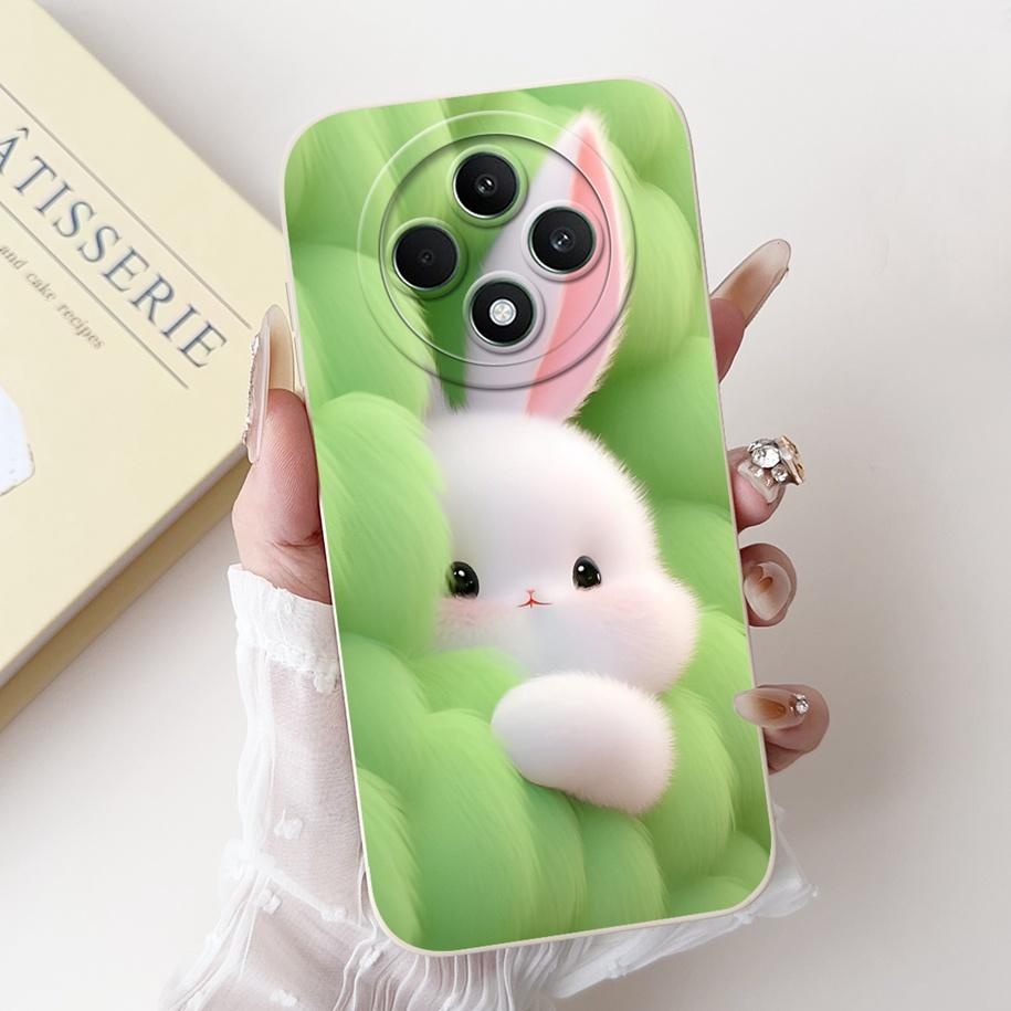 For OPPO Reno 12F 5G Case CPH2637 Lovely Panda Rabbit Liquid Silicone Durable Back Cover For OPPO Reno12F Reno12 FS F27 5G Coque