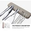 Angoily 6 PCS Crab Crackers and Tools Set Stainless Steel Seafood Tools, 2 Crab Leg Cracker, 2 Lobster Shellers, 2 Crab Leg Forks Storage Case,