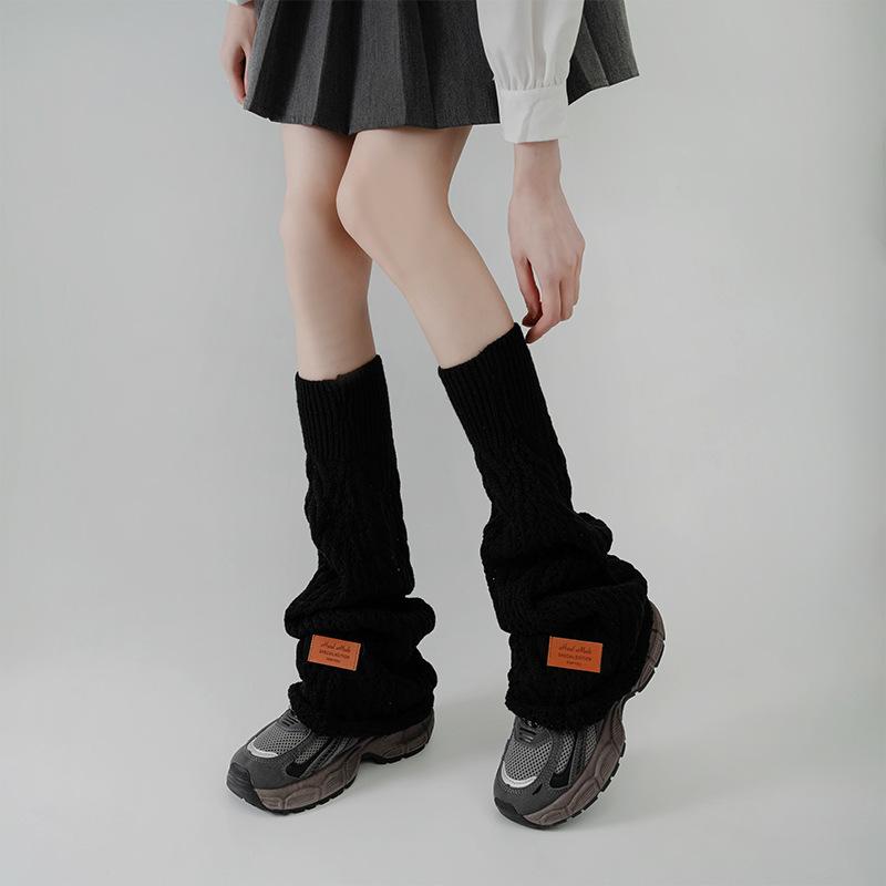 

Осенние ажурные вязаные гетры Эстетичные мешковатые гранж гетры Без носка Клеш Длинные гетры Женские носки Уличная одежда 35-39