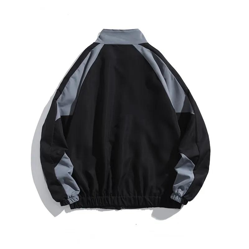 Lente Herfst Herenjas College Stijl Cardigan Color Block Hop Windjack Jassen voor Heren Dames Opstaande Kraag Bovenkleding