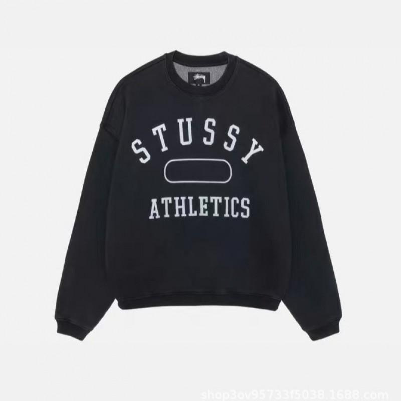 STU26 Otoño Invierno Unisex Oversized Algodón Cuello Redondo Sudadera de Manga Larga Adolescentes Adultos