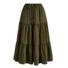 Sommer Boho Strandrock Damen Hoher Bund Mehrlagig A-Linie Maxi Langrock Lässig Fließend Schwingend Falten