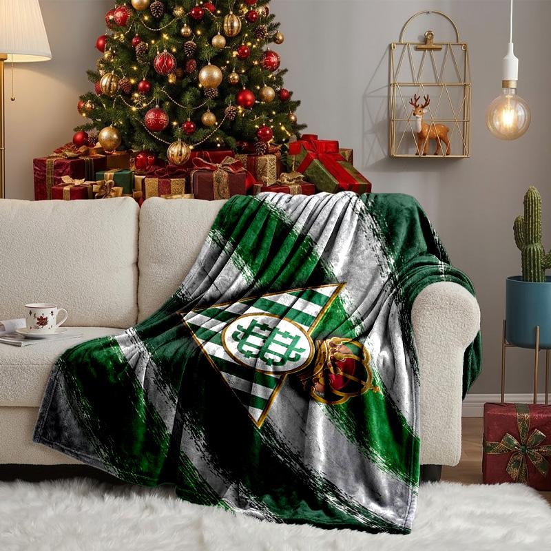 Football Betis Crest Lightning Blanket Lightweight Ideal Bedding Blanket Perfect for Travel, Living Rooms, Offices, Sofas, Fan Christmas Gift
