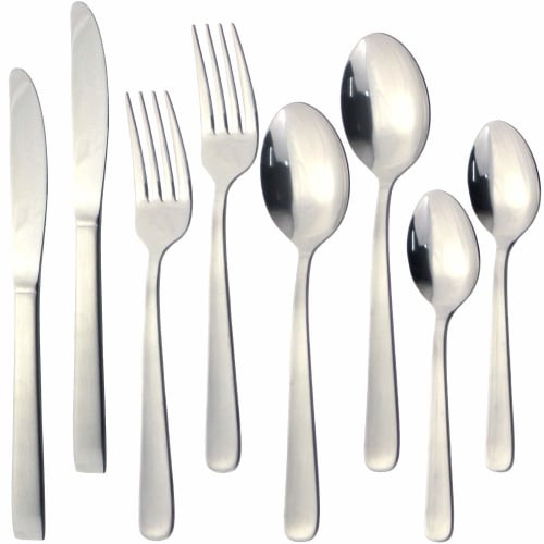 Nagao Tsubame Dinner Cutlery Set (Knife, Spoon, Fork, Teaspoon) - 8-Piece Set for 2, 18-0 Stainless Steel, Dishwasher Safe, Made in Japan