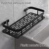 Suction Cup Wall-Mounted Triangle Bathroom Shelf - Space Aluminum, No Drilling Required